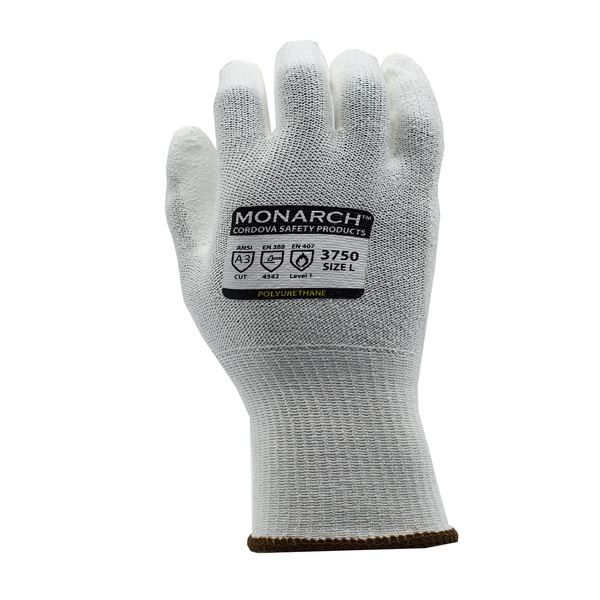 Cut-Resistant Gloves, ANSI Cut Level A3, Contact Heat Level 1, PU