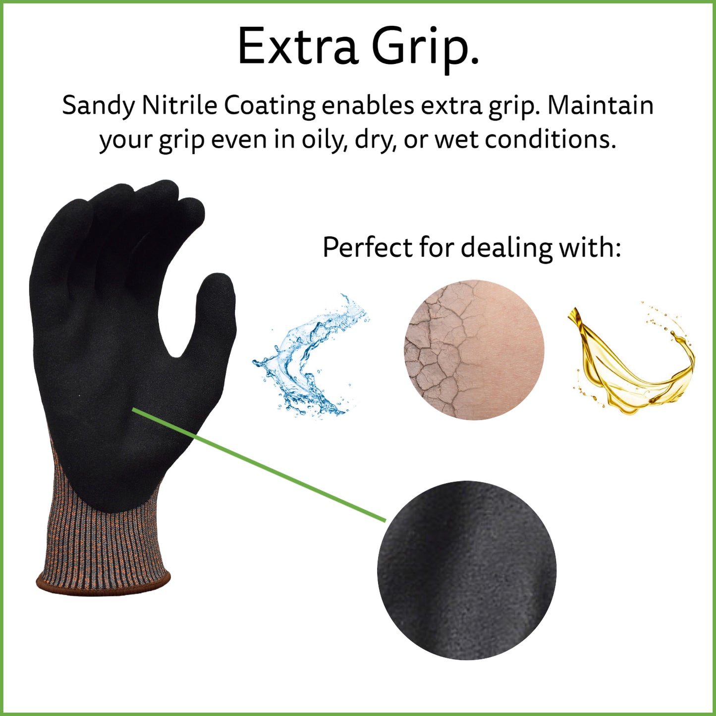Cordova HPPG Cut-Resistant Gloves with Sandy Nitrile Coating, ANSI Cut Level A5