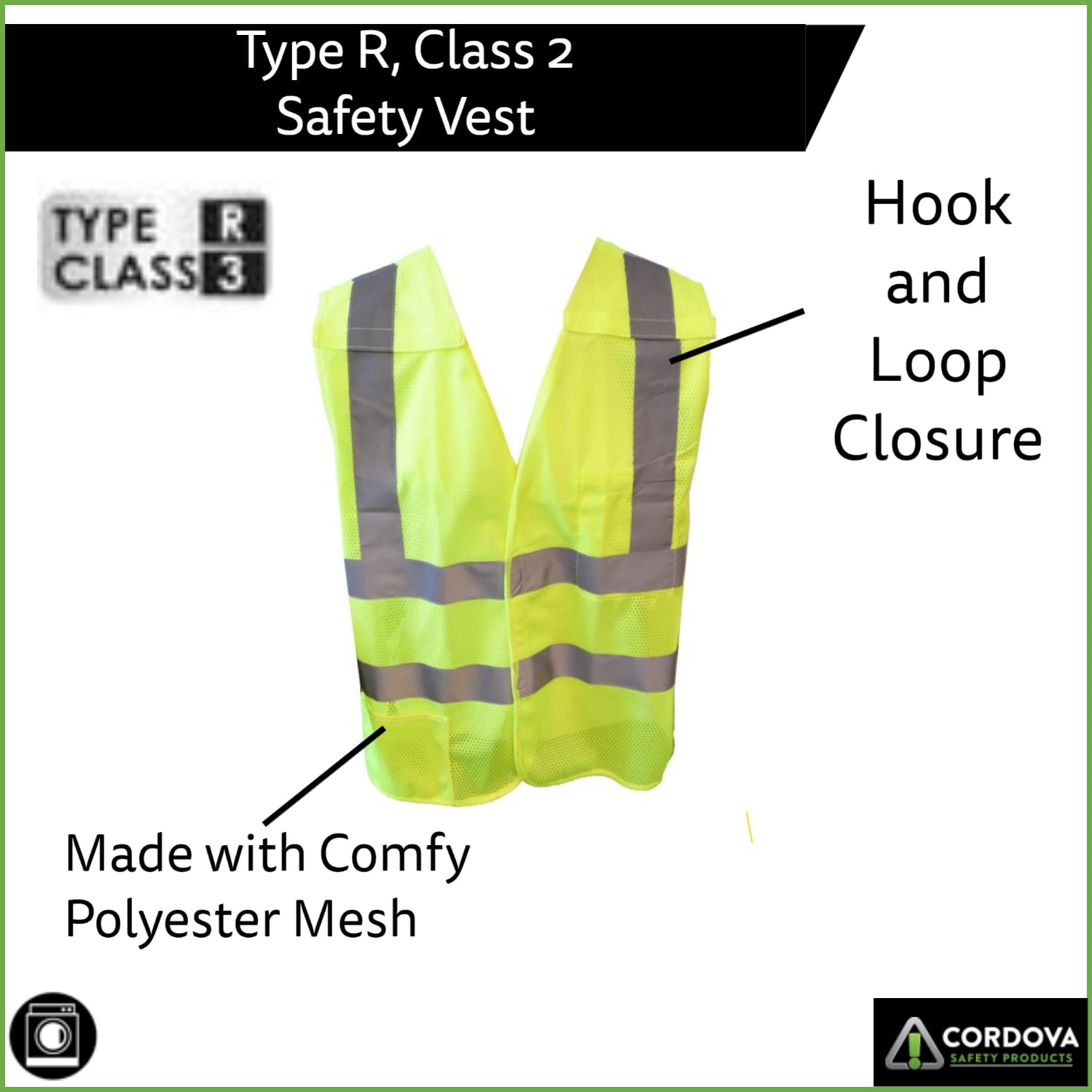 Type R, Class 2, 5-Point Breakaway Vest, High-Visibility