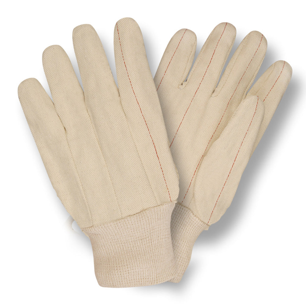 Cotton Canvas Gloves, Knit Wrist, Large, 12-Pack