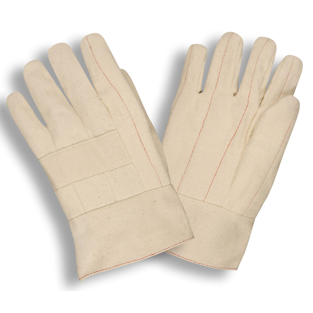 Hot Mill Cotton Gloves with Band Top Cuff, 24 oz., Large, 12-Pack