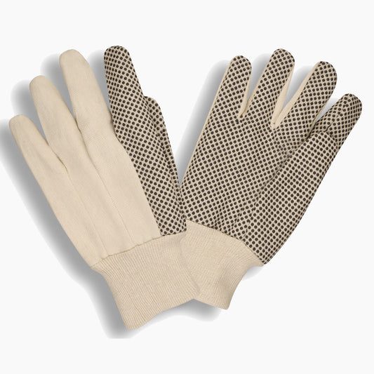 Standard Poly/Cotton Gloves, Wing Thumb, Knit Wrist, X-Large, 12-Pack