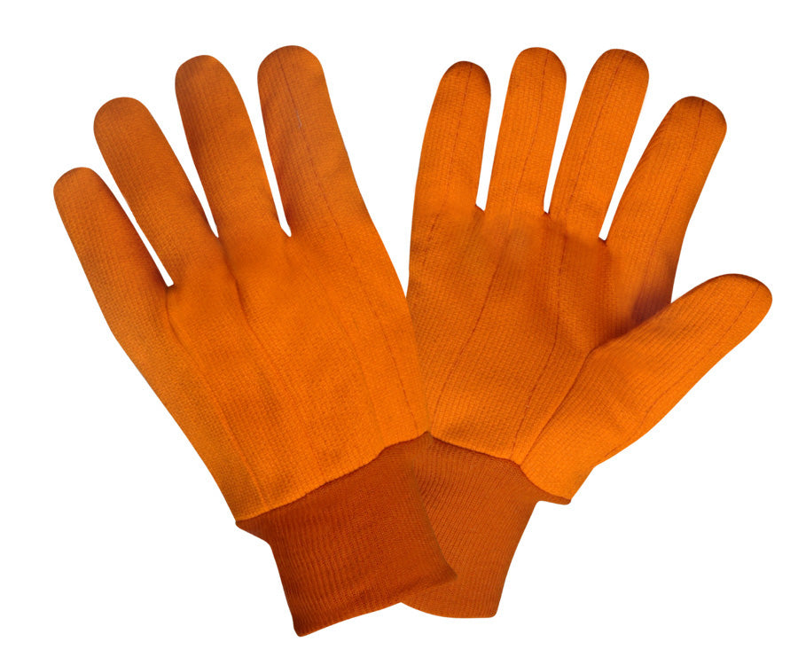 High-Visibility Orange, Poly/Cotton Gloves, Large, 12-Pack