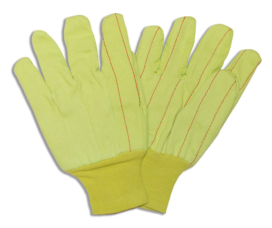 High-Visibility Yellow, Cotton Gloves, Large, 12-Pack
