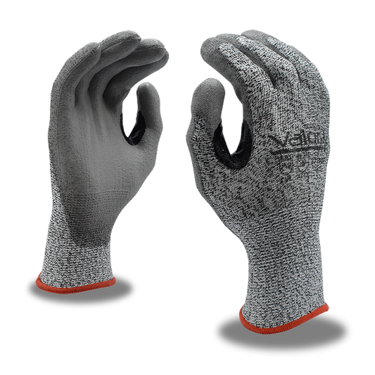 Cut-Resistant Gloves, PU Palm Coating, ANSI Cut Level A2, Bulk 10-Pack