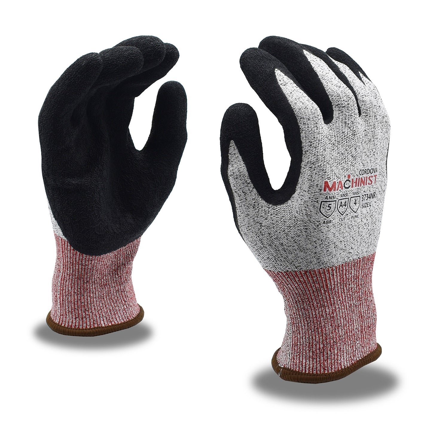 Cut-Resistant Gloves, ANSI Cut Level A4, Crinkle Latex Coat