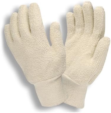 Gray Terry Cotton Gloves, 12-Pack