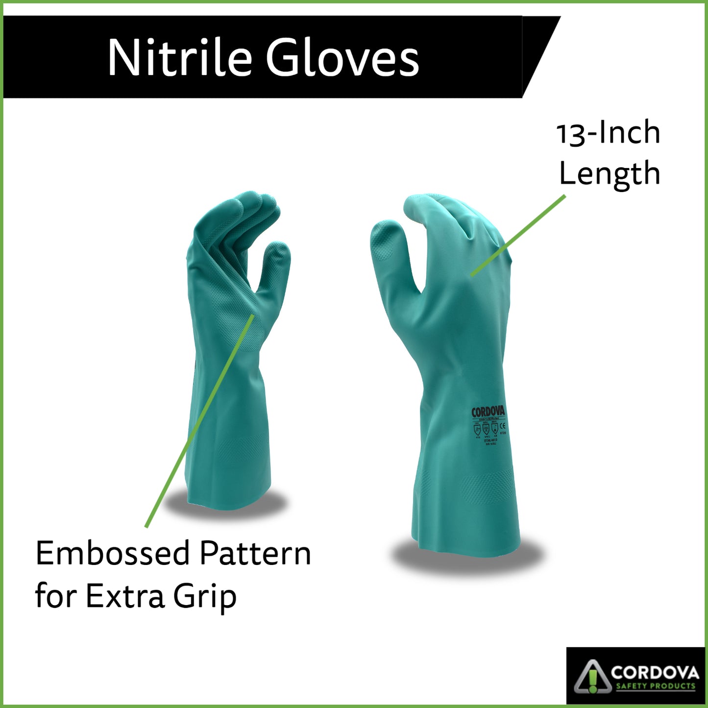 Premium Nitrile Gloves, 15-MIL, 13-Inch, 12-Pack