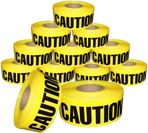 Yellow Caution Tape, Bulk 12-Pack