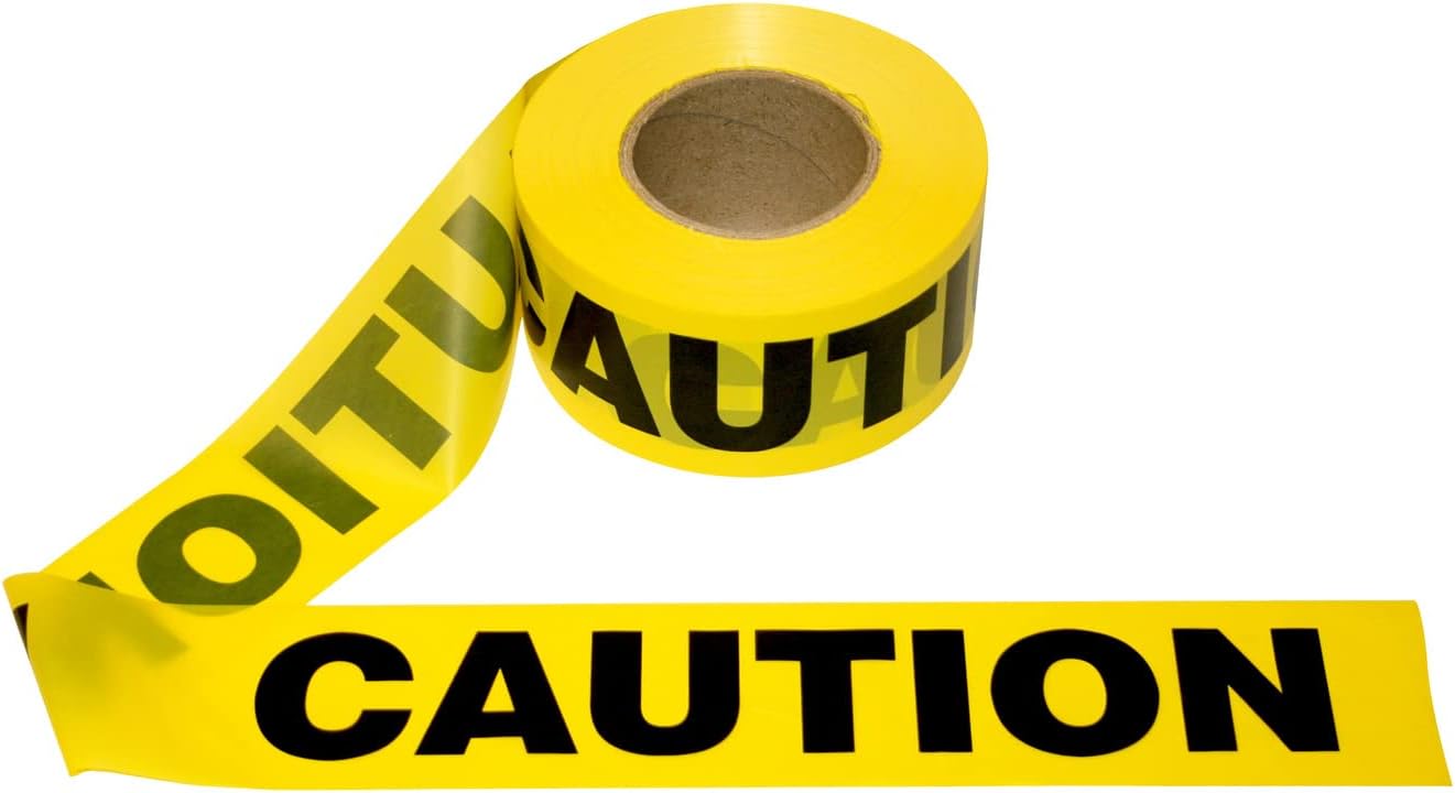 Yellow Caution Tape, Bulk 12-Pack