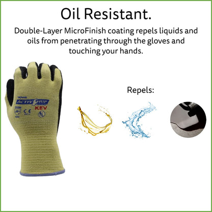 Nitrile/Kevlar ActivGrip Gloves, 12-Pack