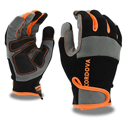 High-Visibility Work Gloves, Multi-Task, Leather Palm