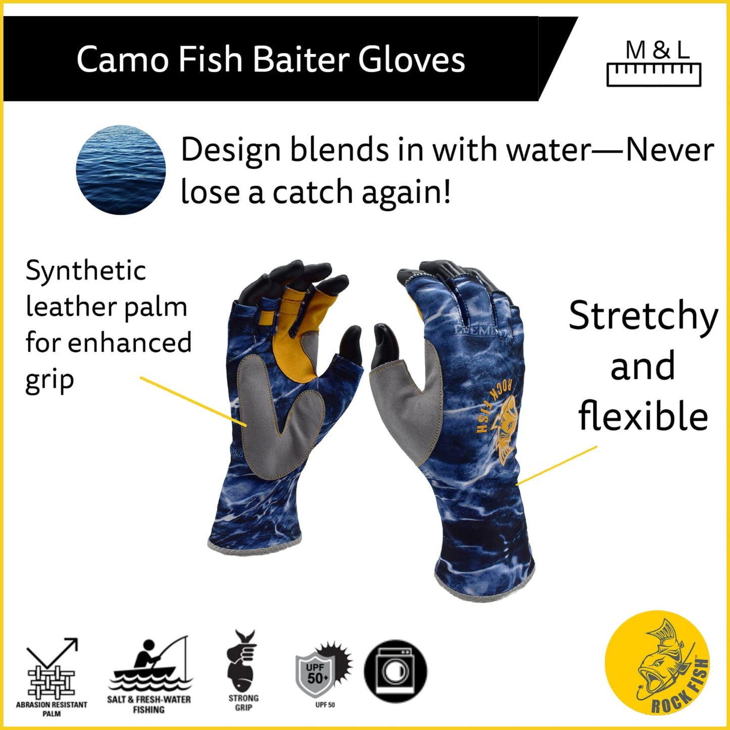 Mossy Oak Fish Baiter Fishing Gloves