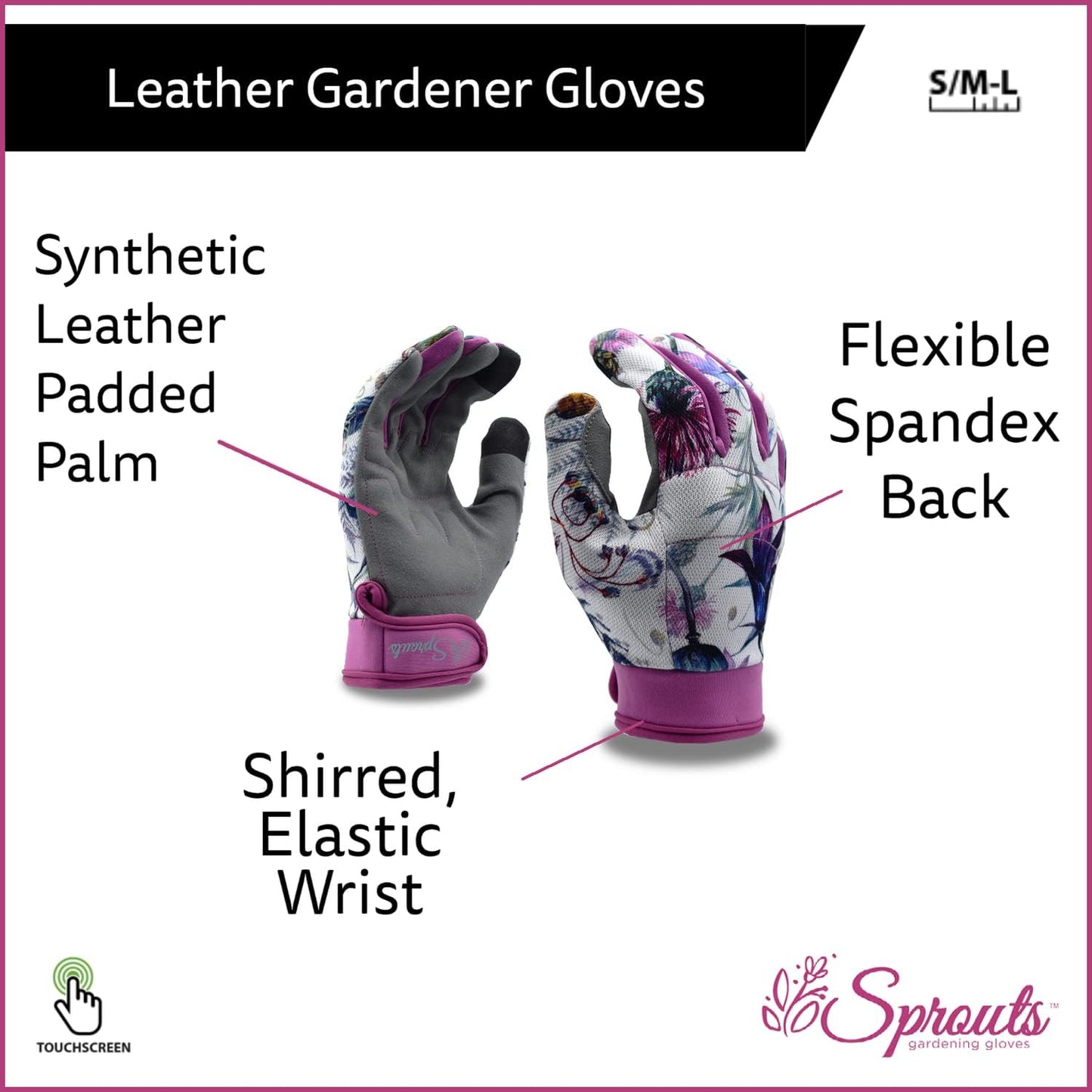 Wildflower Gardening Gloves Pro, Protective Padding