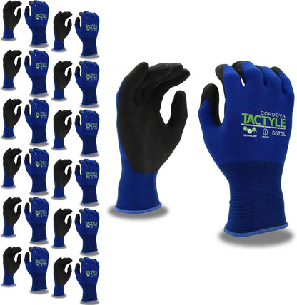 PVC Foam Coated Work Gloves, 12-Pack