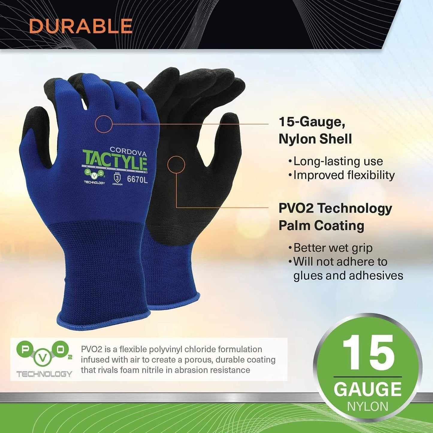 PVC Foam Coated Work Gloves, 12-Pack