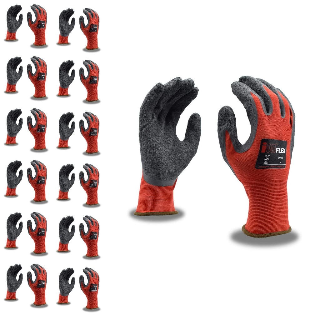 Natural Latex Coated Work Gloves, 12-Pack