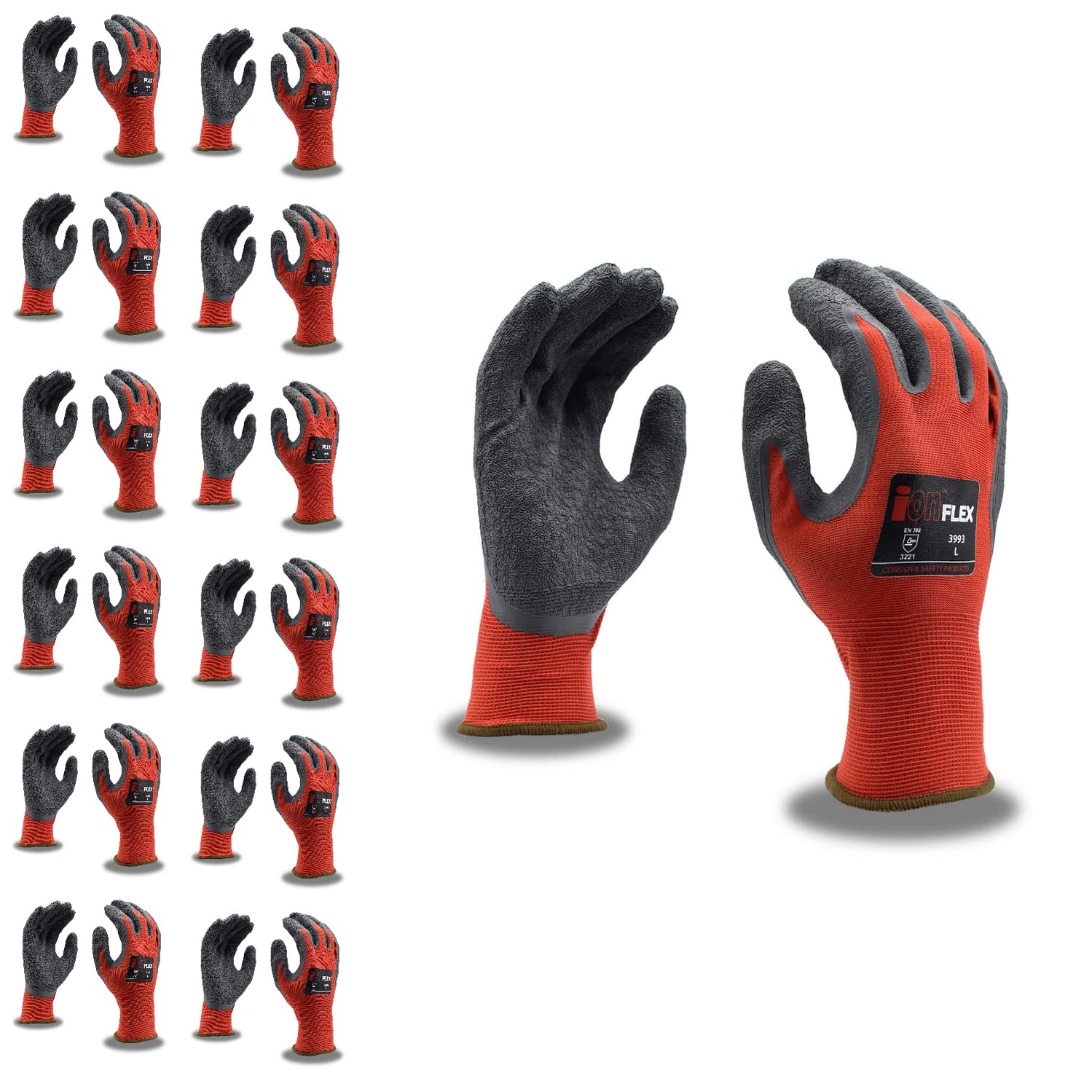 Natural Latex Coated Work Gloves, 12-Pack