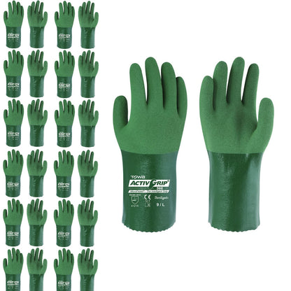 Nitrile Coated ActivGrip Gloves, Oil-Resistant Gloves, 12-Pack