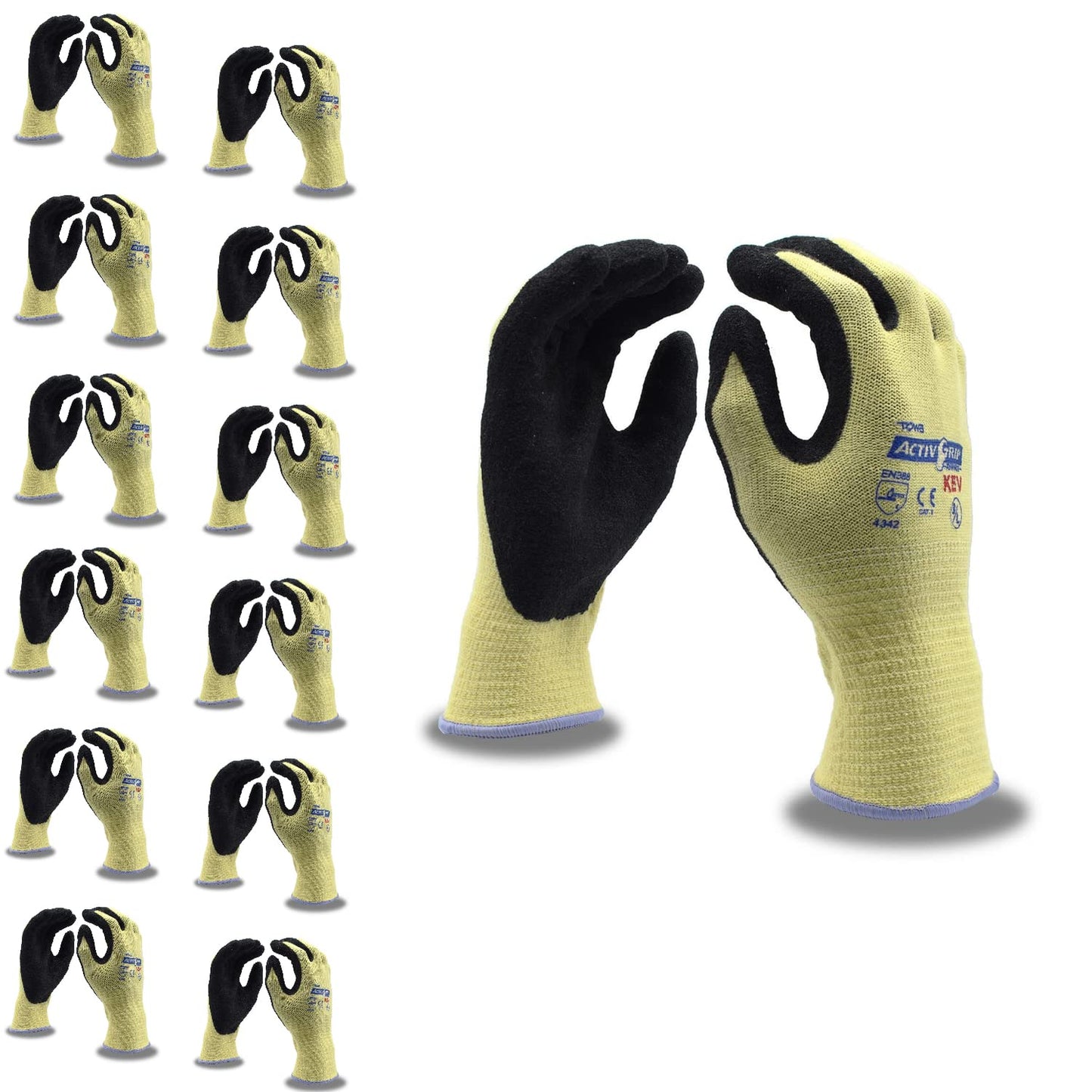 Nitrile/Kevlar ActivGrip Gloves, 12-Pack