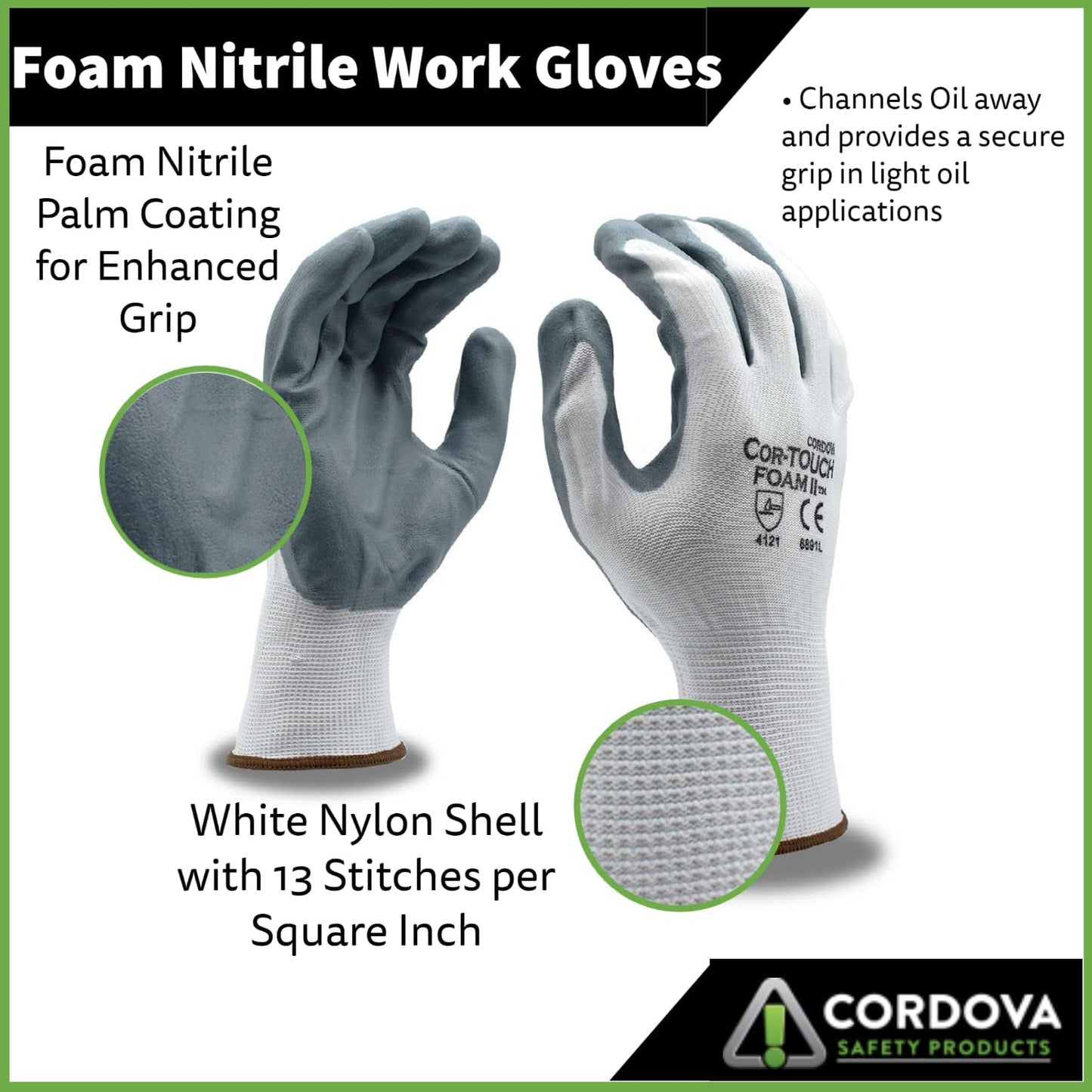 Sandy Nitrile Coated Work Gloves, 12-Pack