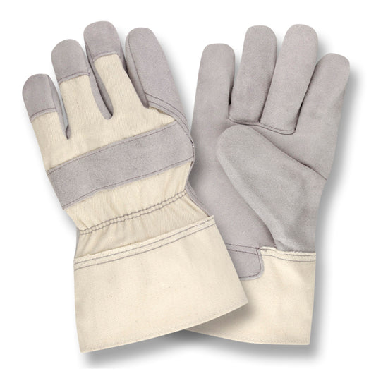 Shoulder-Split Leather Palm Gloves, Duck Cuff, Bulk 12-Pack