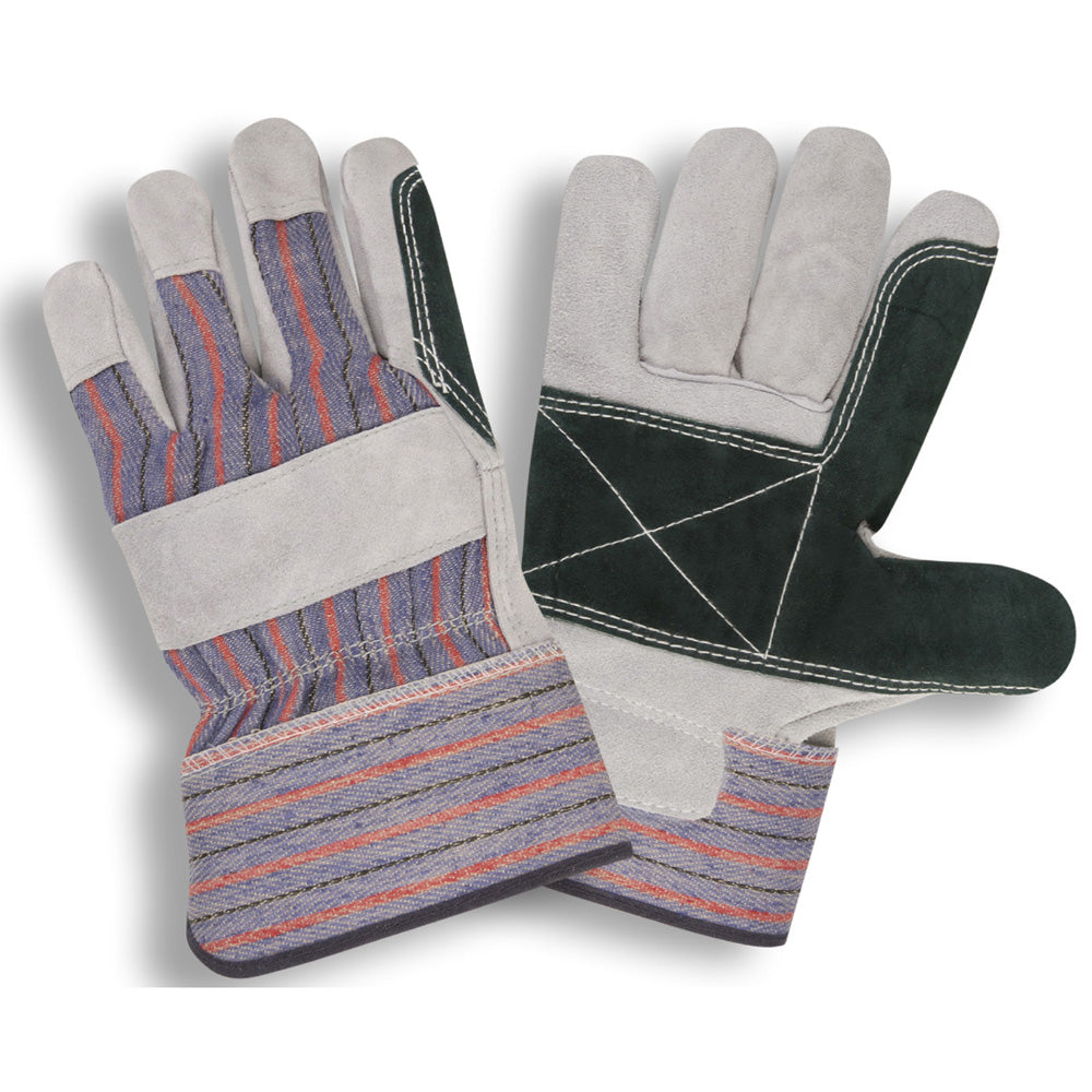 Select Shoulder-Split Leather Palm Gloves, Double Palm, Bulk 12-Pack