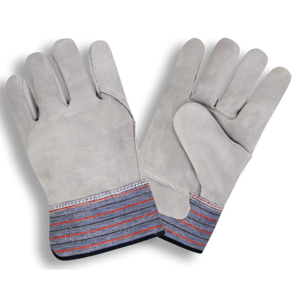 Premium Shoulder Split Palm Gloves, Full Leather Back, Bulk 12-Pack