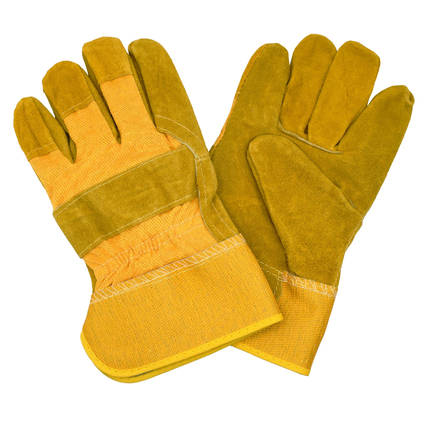 Side Split Leather Palm Gloves, Yellow, Large, Bulk 12-Pack