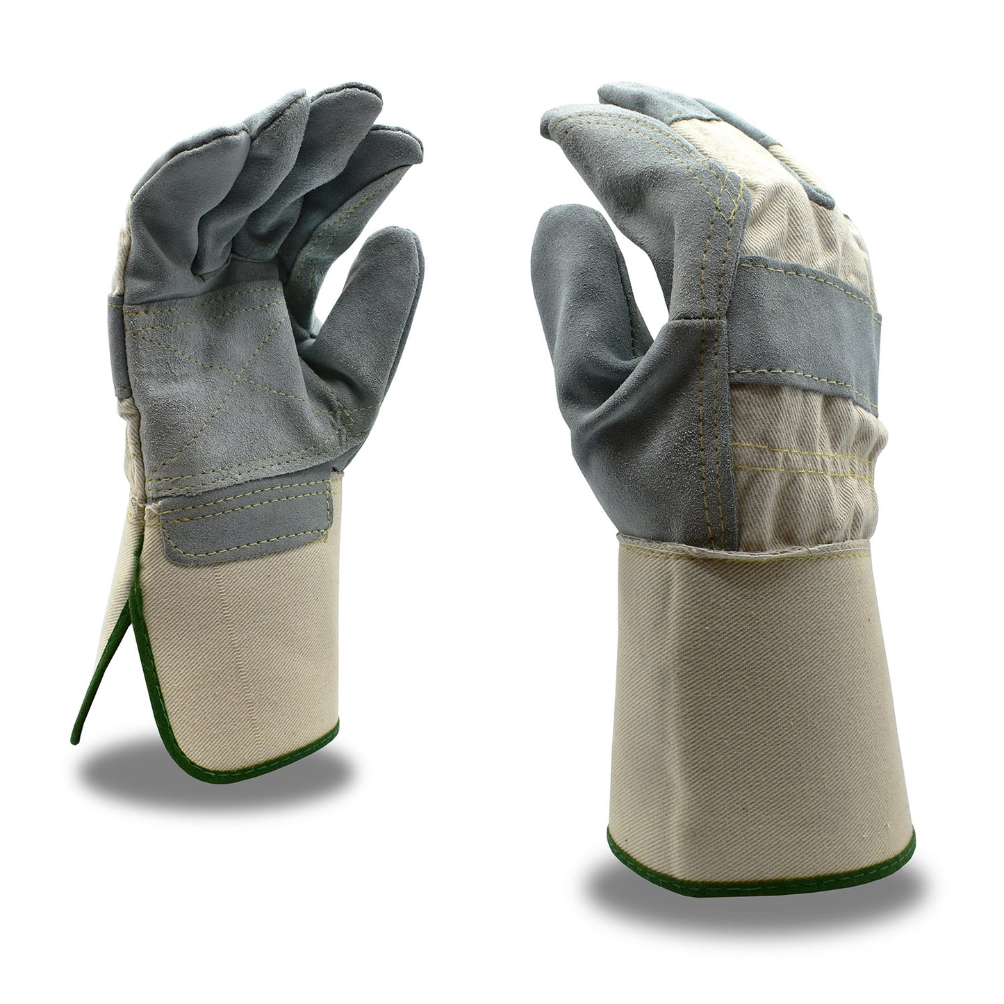 Single-Chrome Tanned Leather Double Palm Gloves, Bulk 12-Pack