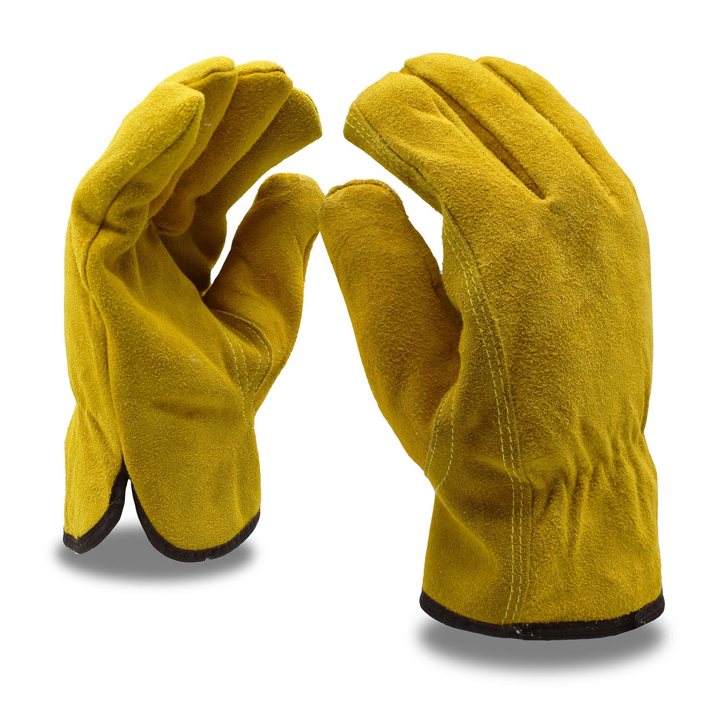Split Cowhide Leather Gloves, Pile Lining, Bulk 12-Pack