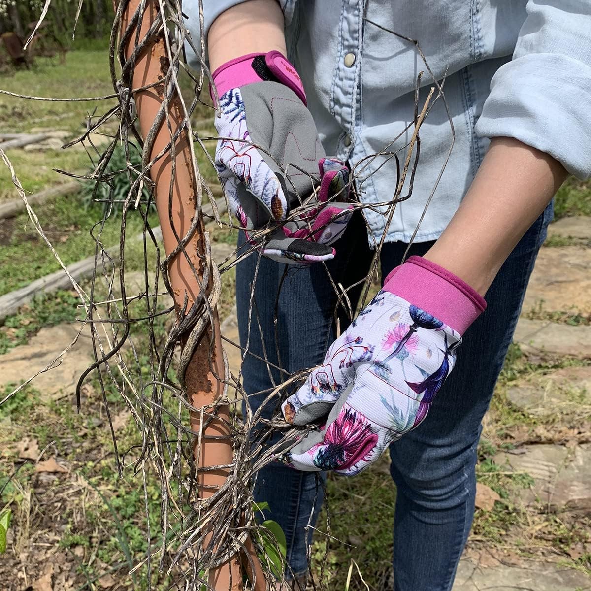 Wildflower Gardening Gloves Pro, Protective Padding