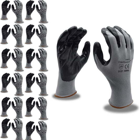 Nitrile Coated Work Gloves, 12-Pack