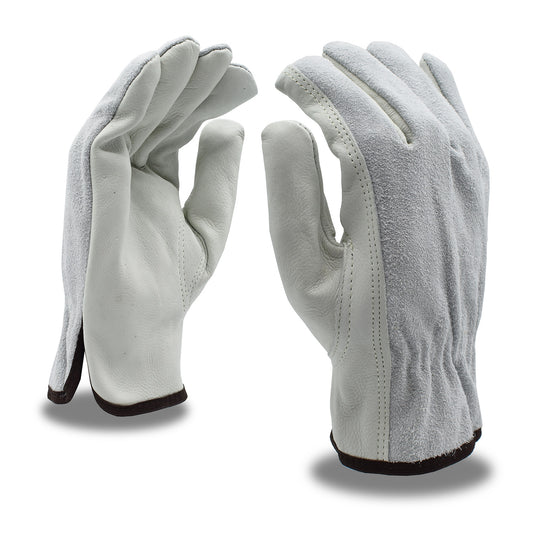 Select Grain, Split Leather Driver Gloves, Bulk 12-Pack