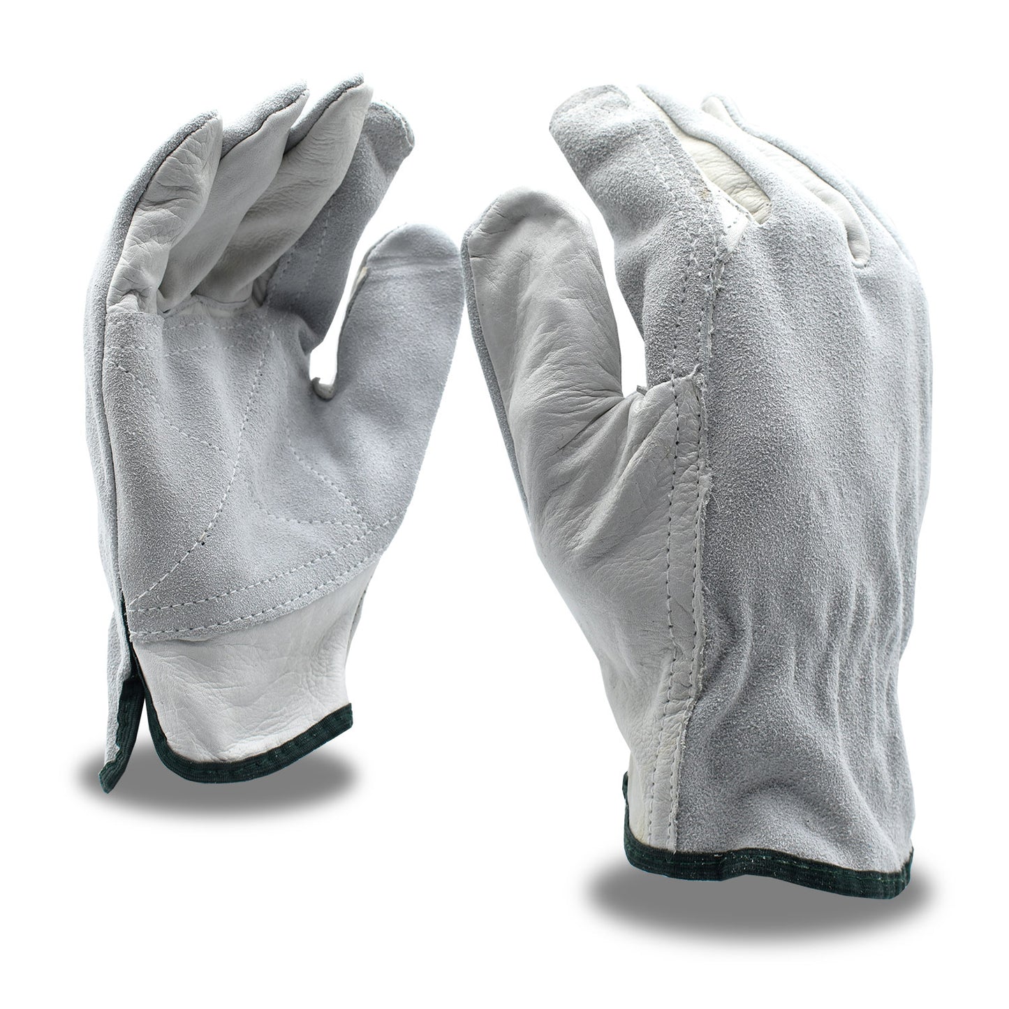 Standard Grain Split Leather Driver Gloves, Wrapped Forefinger, Bulk 12-Pack
