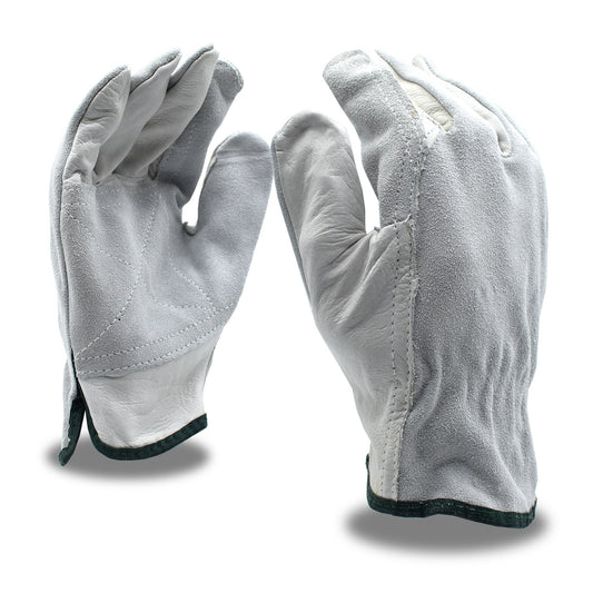Standard Grain Split Leather Driver Gloves, Wrapped Forefinger, Bulk 12-Pack