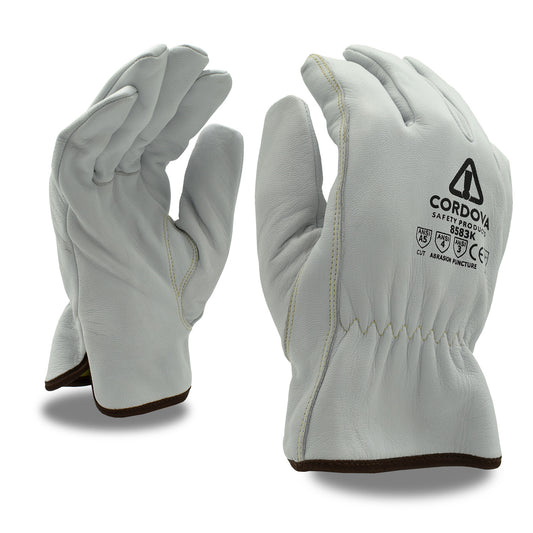 Cut-Resistant Goatskin Gloves, ANSI Cut Level A5, Bulk 12-Pack