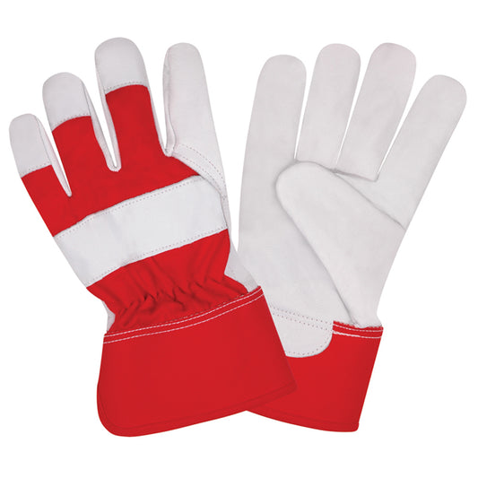 Premium Goatskin Gloves, Patch Palm, Large, Bulk 12-Pack