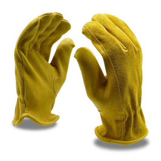 Premium Deerskin Split/Grain Driver Gloves, Bulk 12-Pack