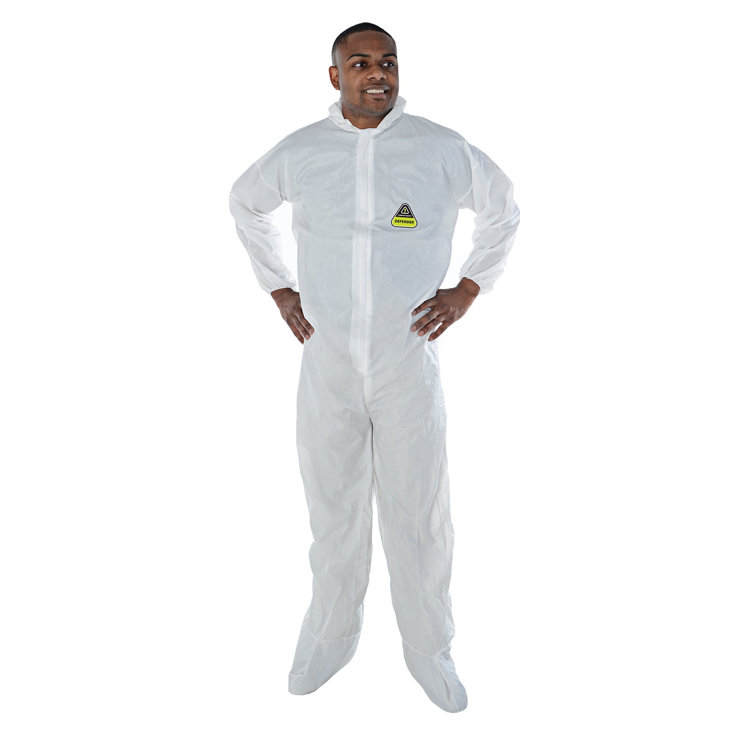 Disposable Coveralls with Hood and Boots, Bulk 25-Pack