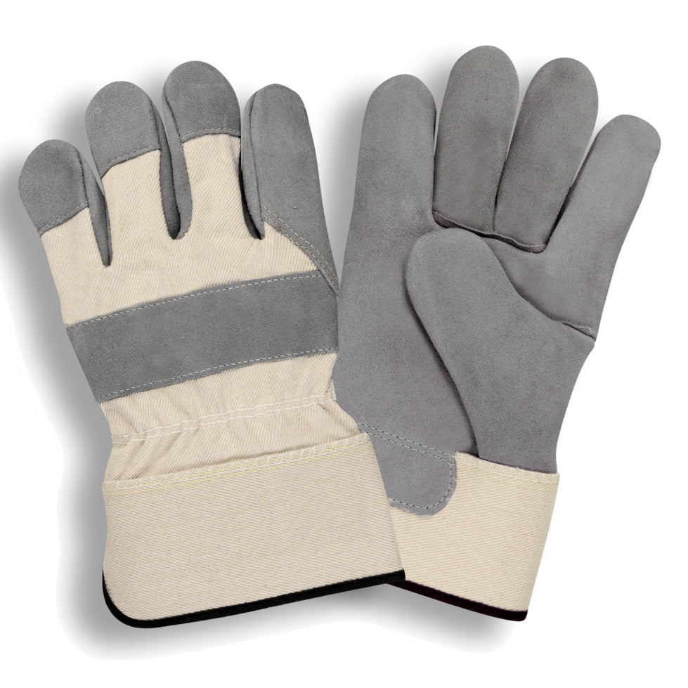 Chrome-Tanned Side-Split Leather Palm Gloves, Bulk 12-Pack