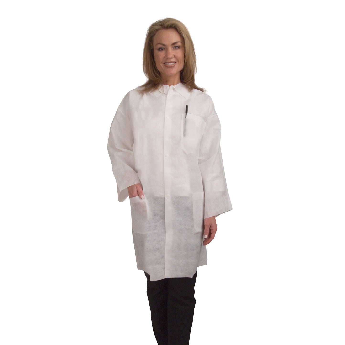 Premium Disposable Lab Coats, Bulk 50-Pack