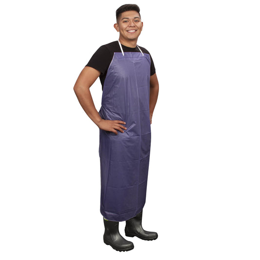 Blue, 6-Mil Disposable Aprons, Bulk 10-Pack