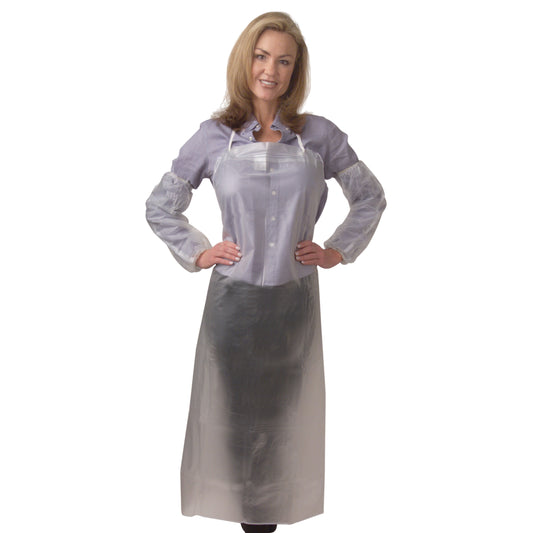 Clear, 8-Mil Disposable Aprons, Bulk 10-Pack