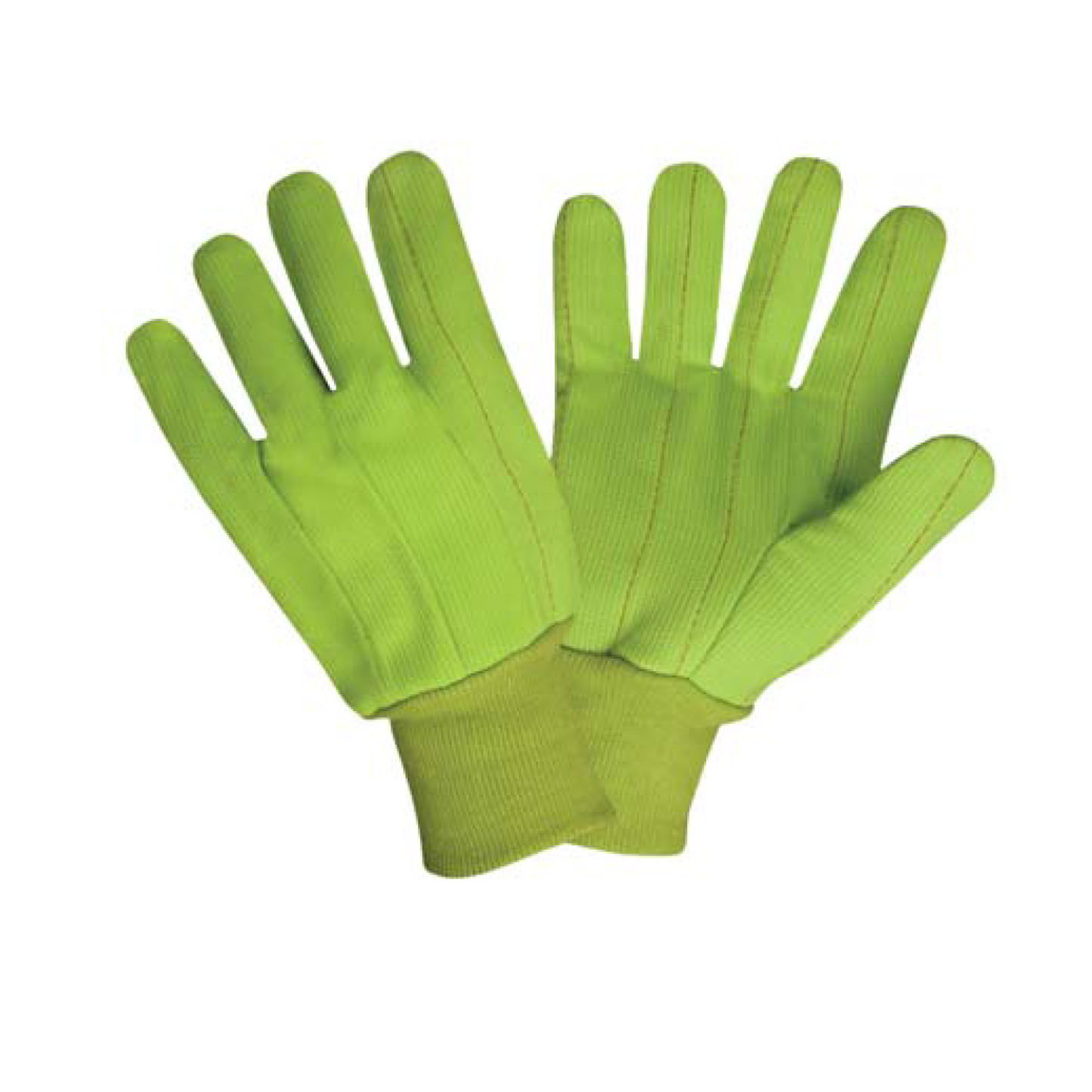 High-Visibility Lime, Cotton Gloves, Large, 12-Pack