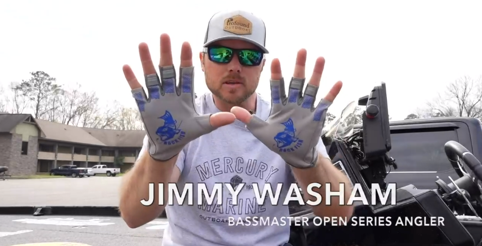 jimmy washam wearing rockfish fishing gloves