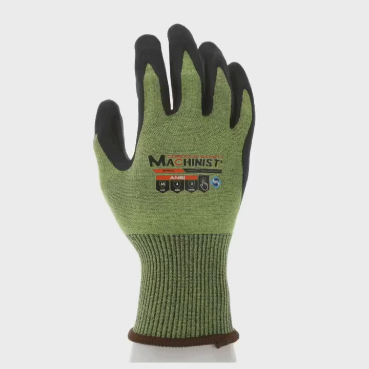 HPPG Cut-Resistant Gloves with Foam Nitrile Coating, ANSI Cut Level A5