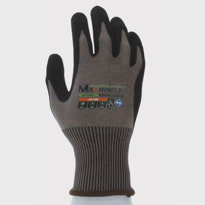 Cordova HPPG Cut-Resistant Gloves with Sandy Nitrile Coating, ANSI Cut Level A5
