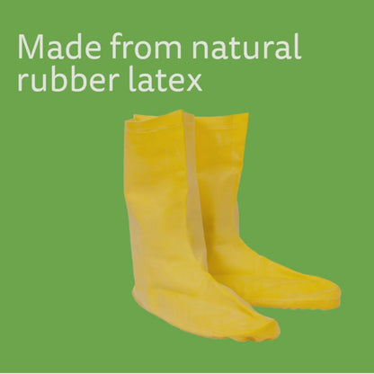 Hazmat Boots .75 MM. Natural Rubber, Yellow, Unlined, 12-Inch Length, Ribbed/Textured Sole