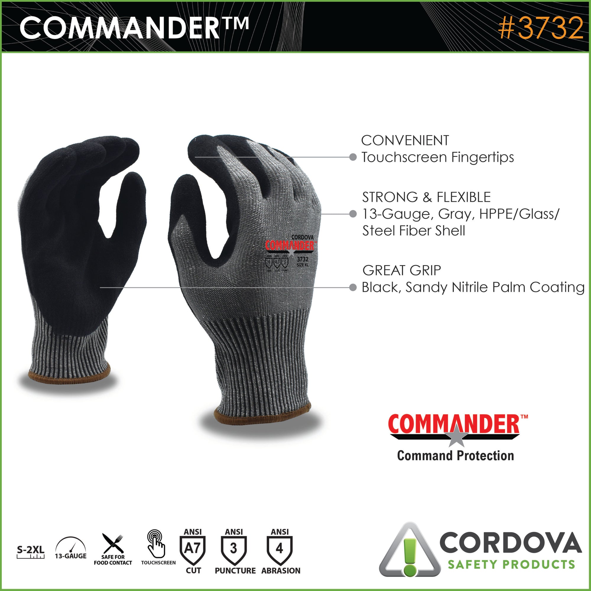 Cut-Resistant Gloves, ANSI Cut Level A7